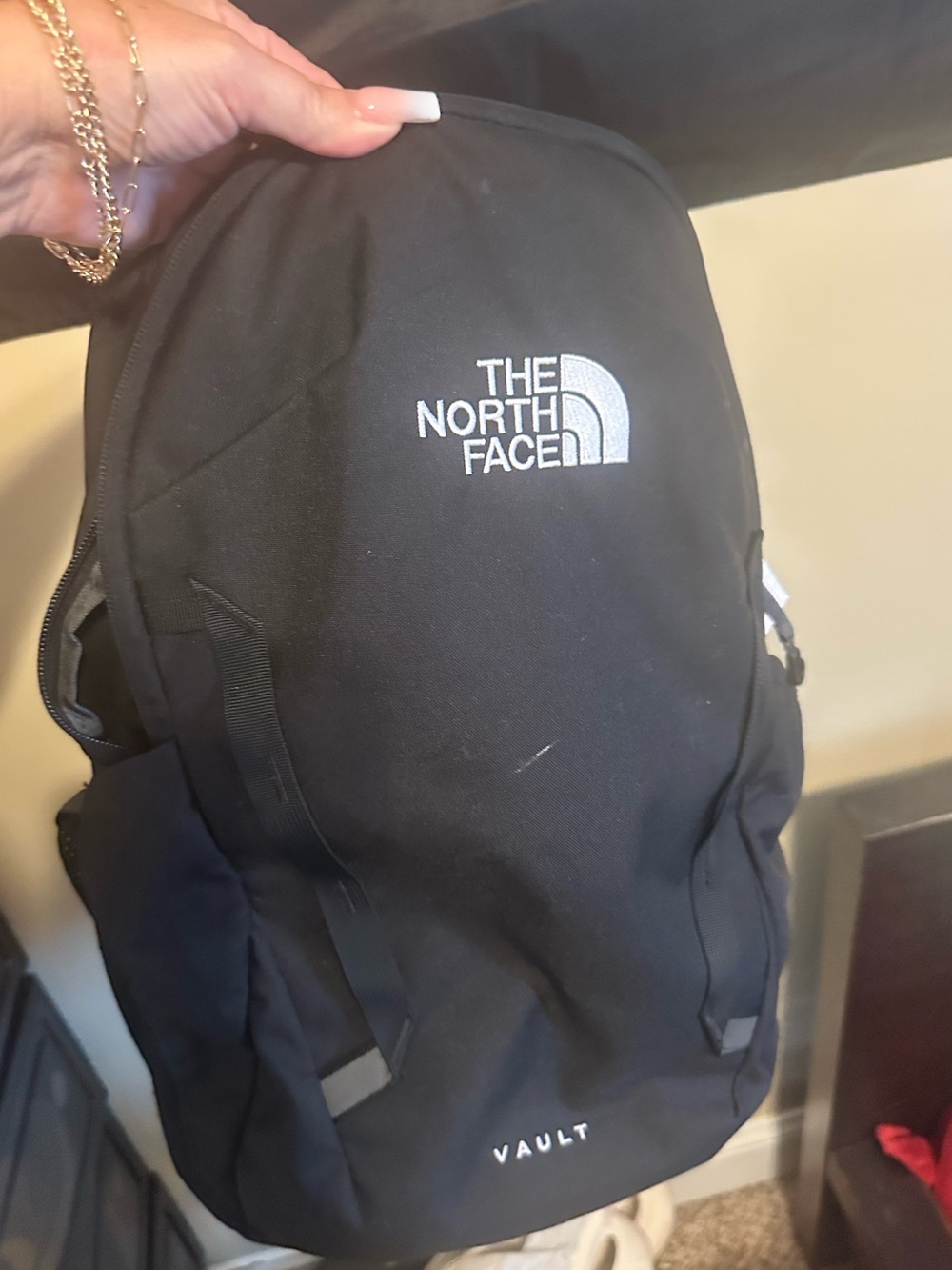 The North Face Vault Backpack - Black with White Logo